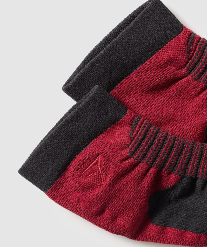 Gymshark Lifting Socks - Black/Carmine Red