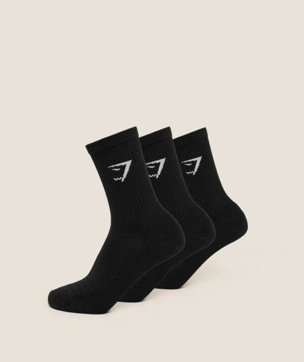 Gymshark Crew Socks 3pk - Black
