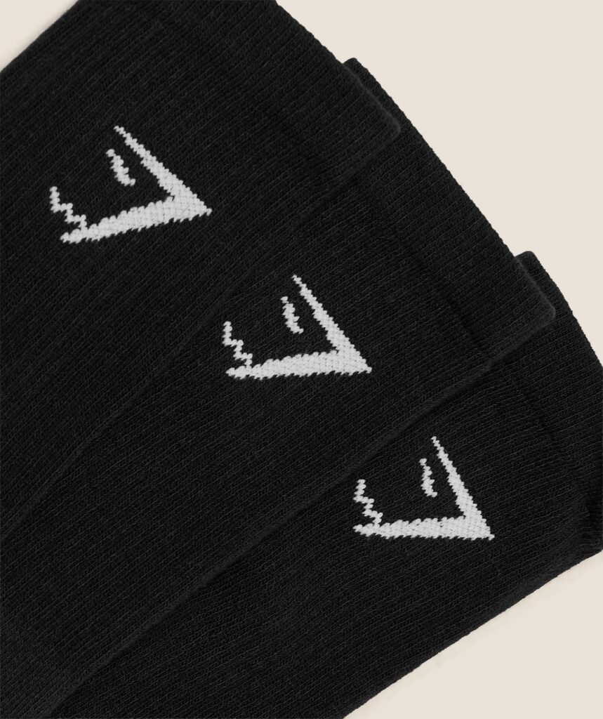 Gymshark Crew Socks 3pk - Black