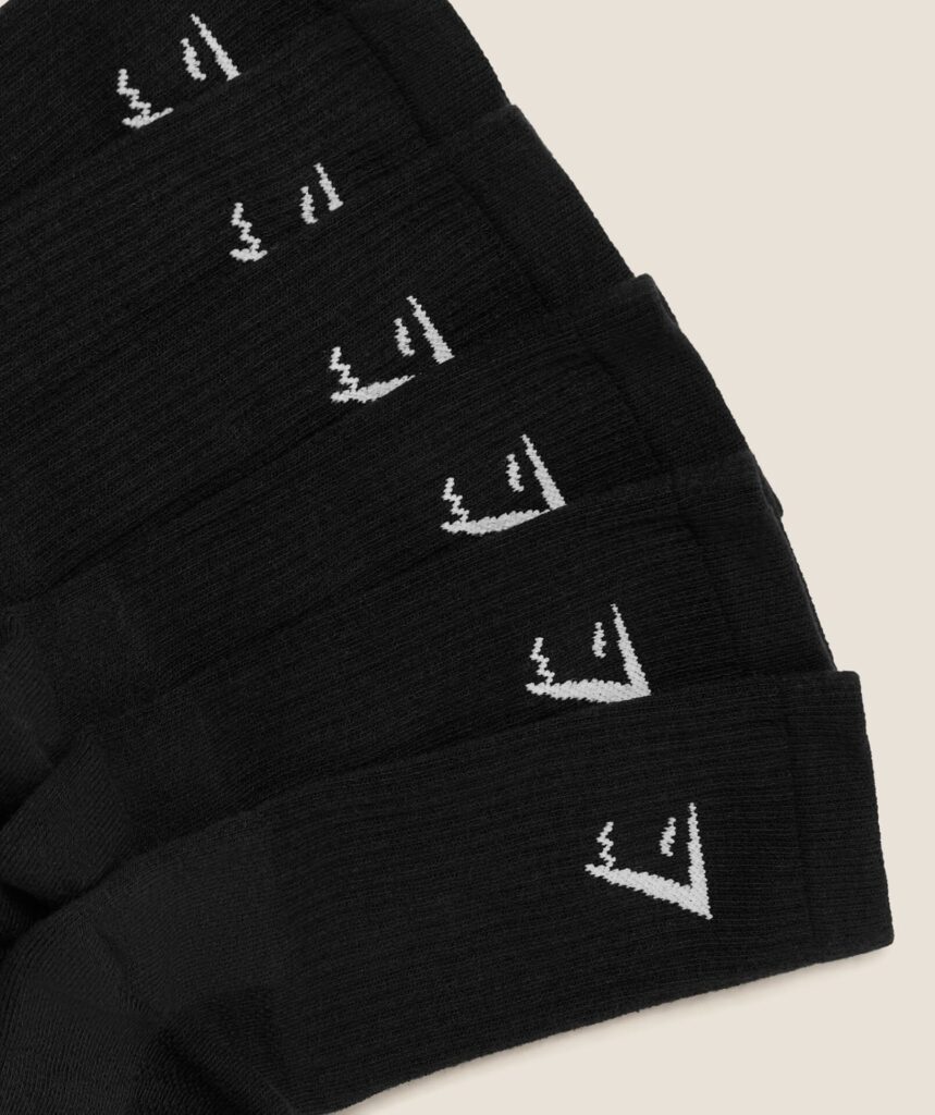Gymshark Crew Socks 6pk - Black