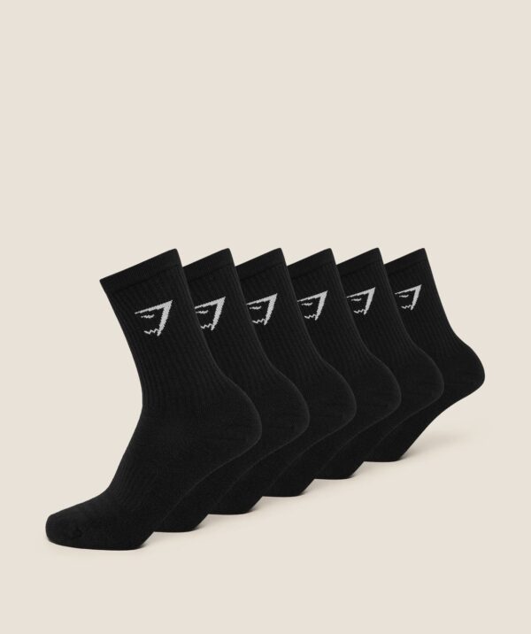 Gymshark Crew Socks 6pk - Black