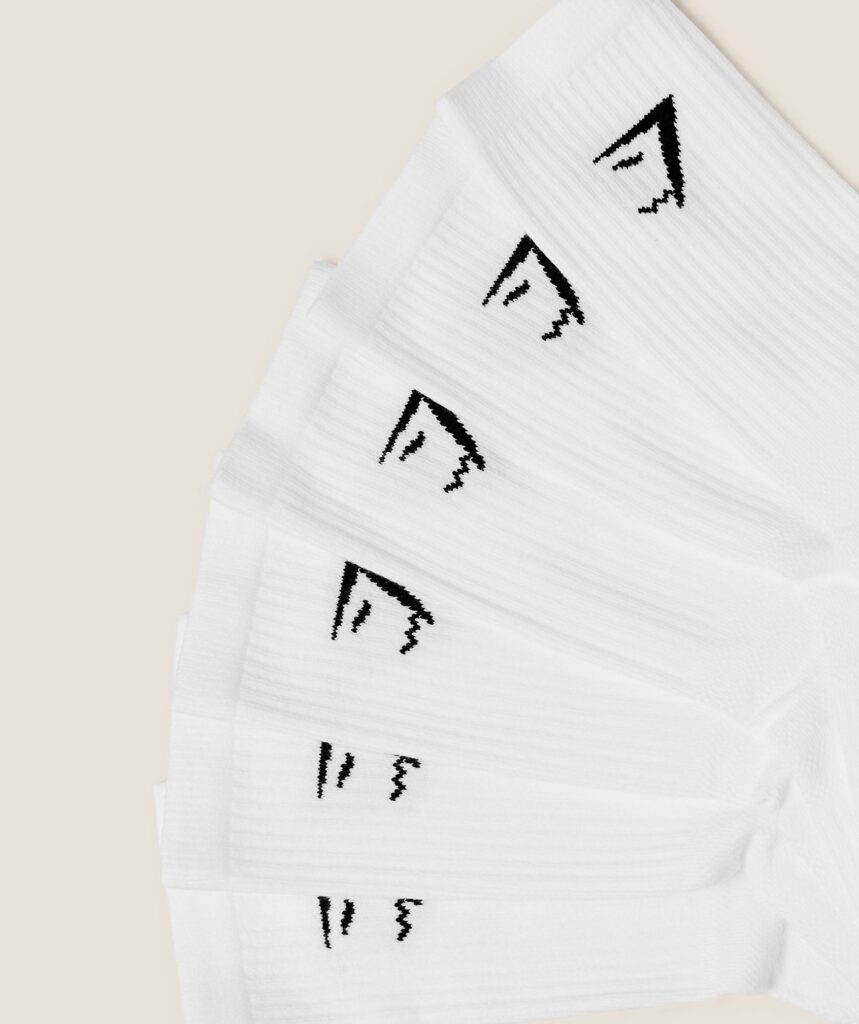 Gymshark Crew Socks 6pk - White