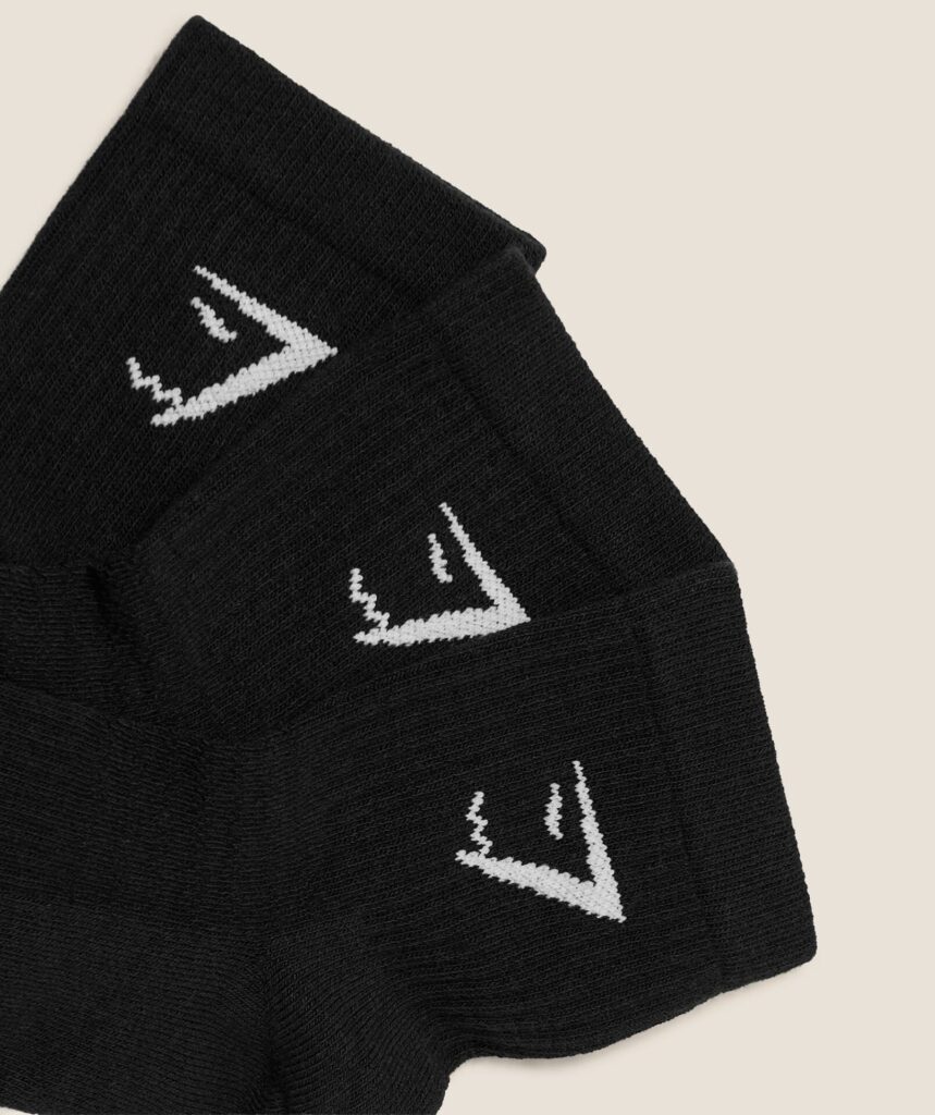Gymshark Midi Socks 3pk - Black