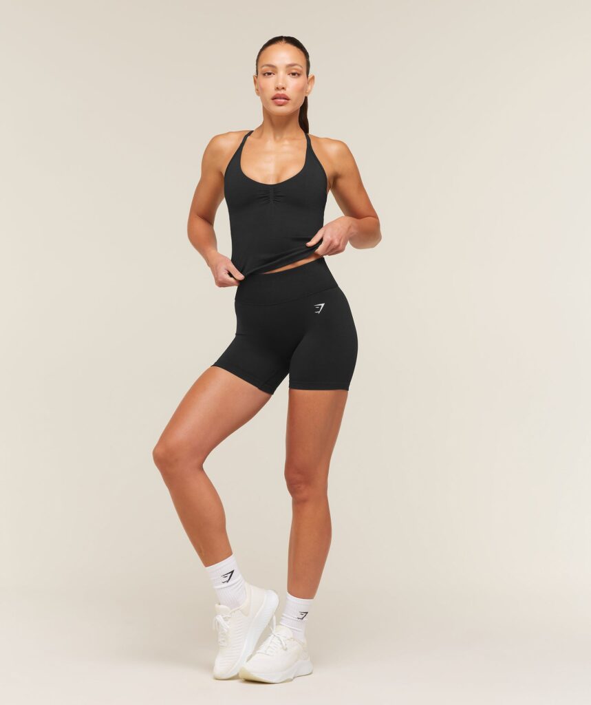 Gymshark Relay Tank with Shelf - Black