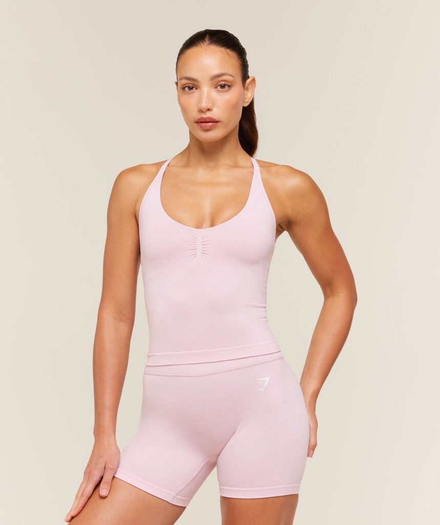 Gymshark Relay Tank with Shelf - Haze Pink