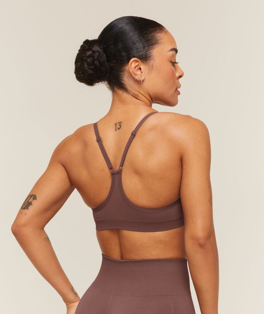 Gymshark Everyday Seamless Racerback Sports Bra - Espresso Brown