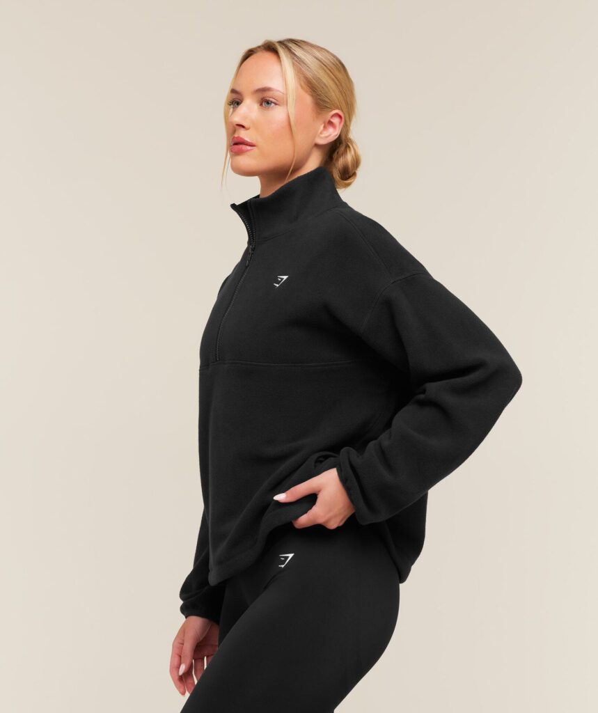 Куртка Gymshark Polar Fleece 1/4 Zip - Black