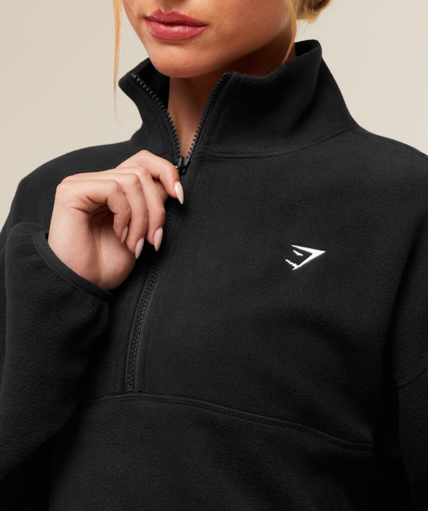 Куртка Gymshark Polar Fleece 1/4 Zip - Black