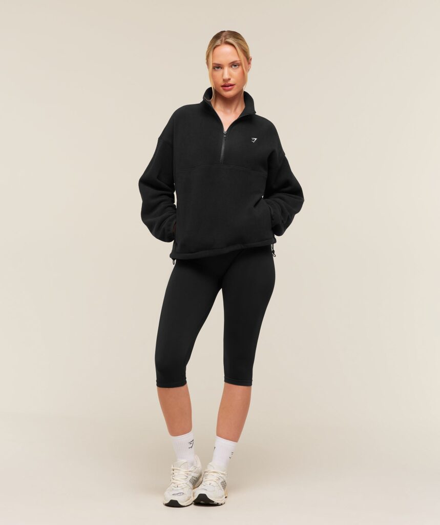 Куртка Gymshark Polar Fleece 1/4 Zip - Black