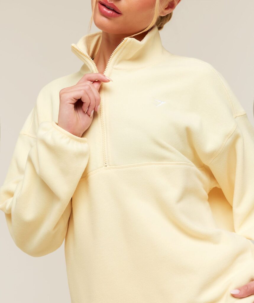 Куртка Gymshark Polar Fleece 1/4 Zip - Butter Yellow