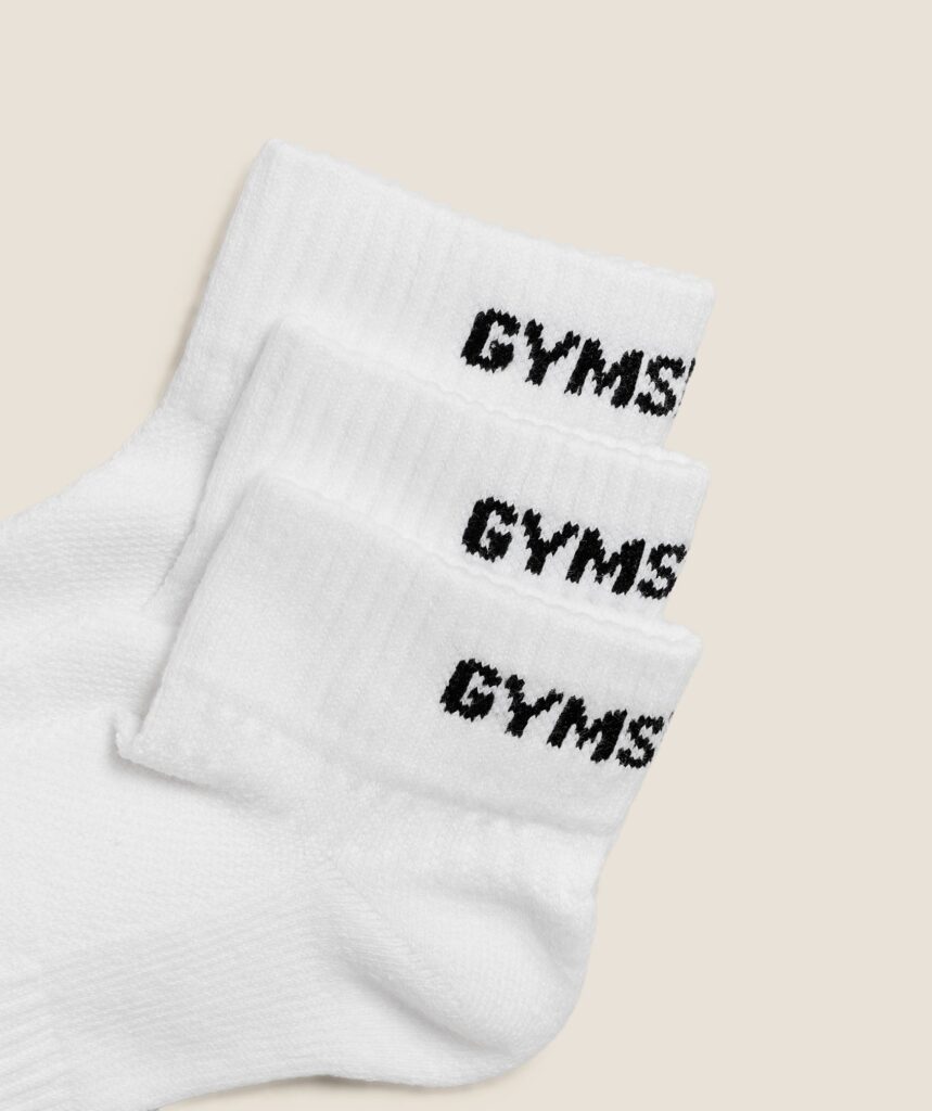 Gymshark Quarter Sock 6pk - White