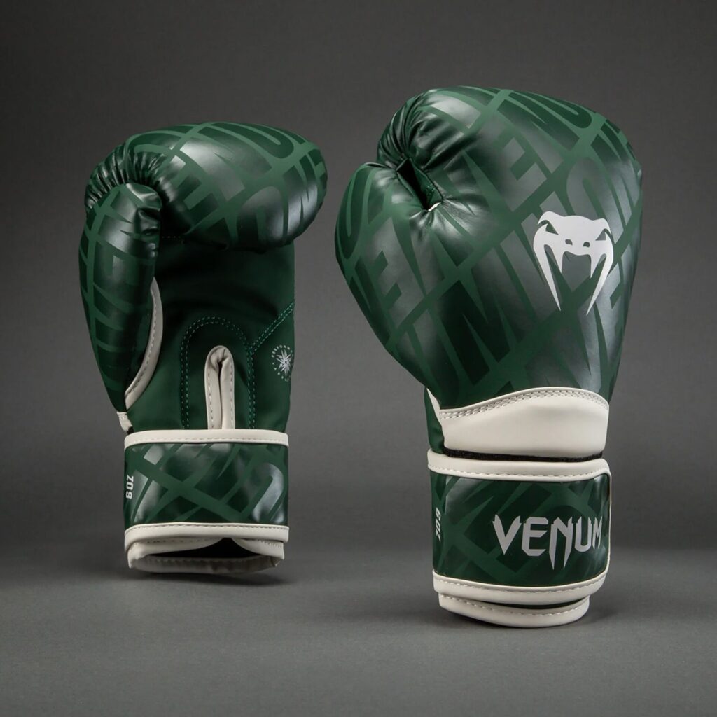 Детские боксёрские перчатки Venum Contender 1.5 XT Kids forest green/off white