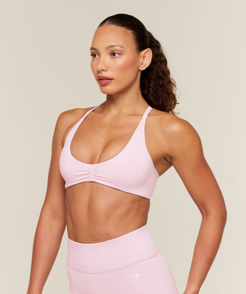 Gymshark Relay Seamless Light Support Sports Bra - Haze Pink