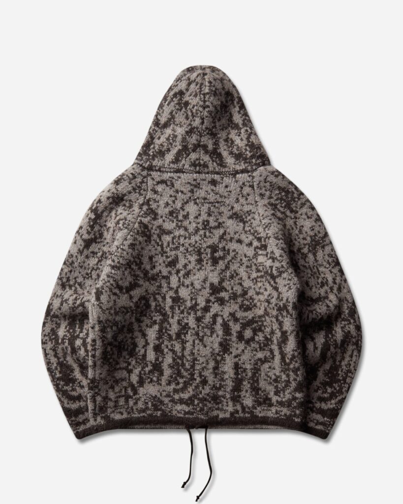 ROA Men's Shrub Felted Knit Zip-Up Sweater Fuzzy Brown