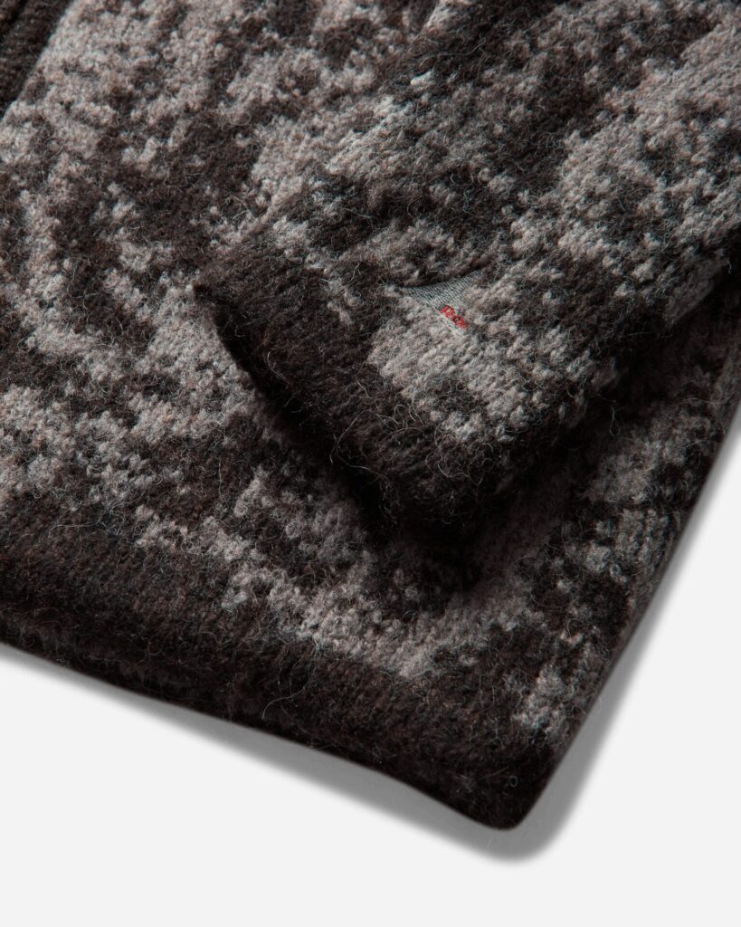 ROA Men's Shrub Felted Knit Zip-Up Sweater Fuzzy Brown