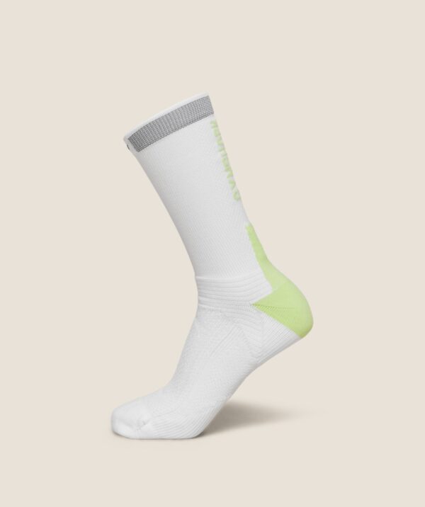 Gymshark Running Elite Crew Single Sock - White/Pace Green