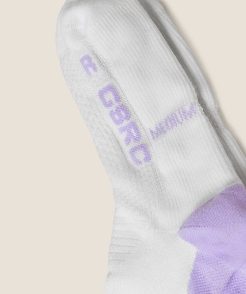 Gymshark Running Elite Crew Single Sock - White/Pace Purple