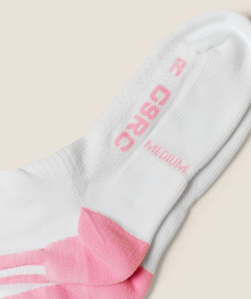 Gymshark Running Elite Crew Single Sock - White/Poise Pink