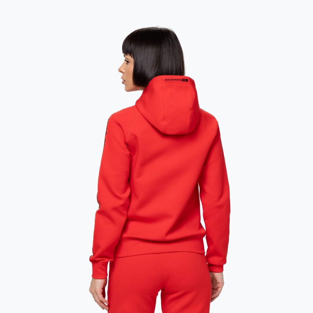 Толстовка женская Pitbull Explory Tape Hooded Zip fluo/red