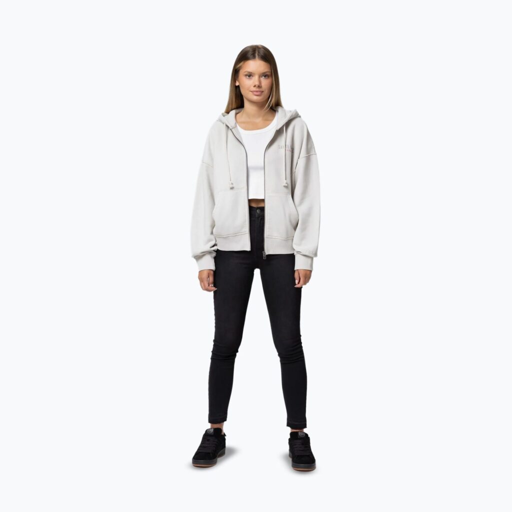 Толстовка женская Pitbull Santa Muerte Hooded Zip white stone