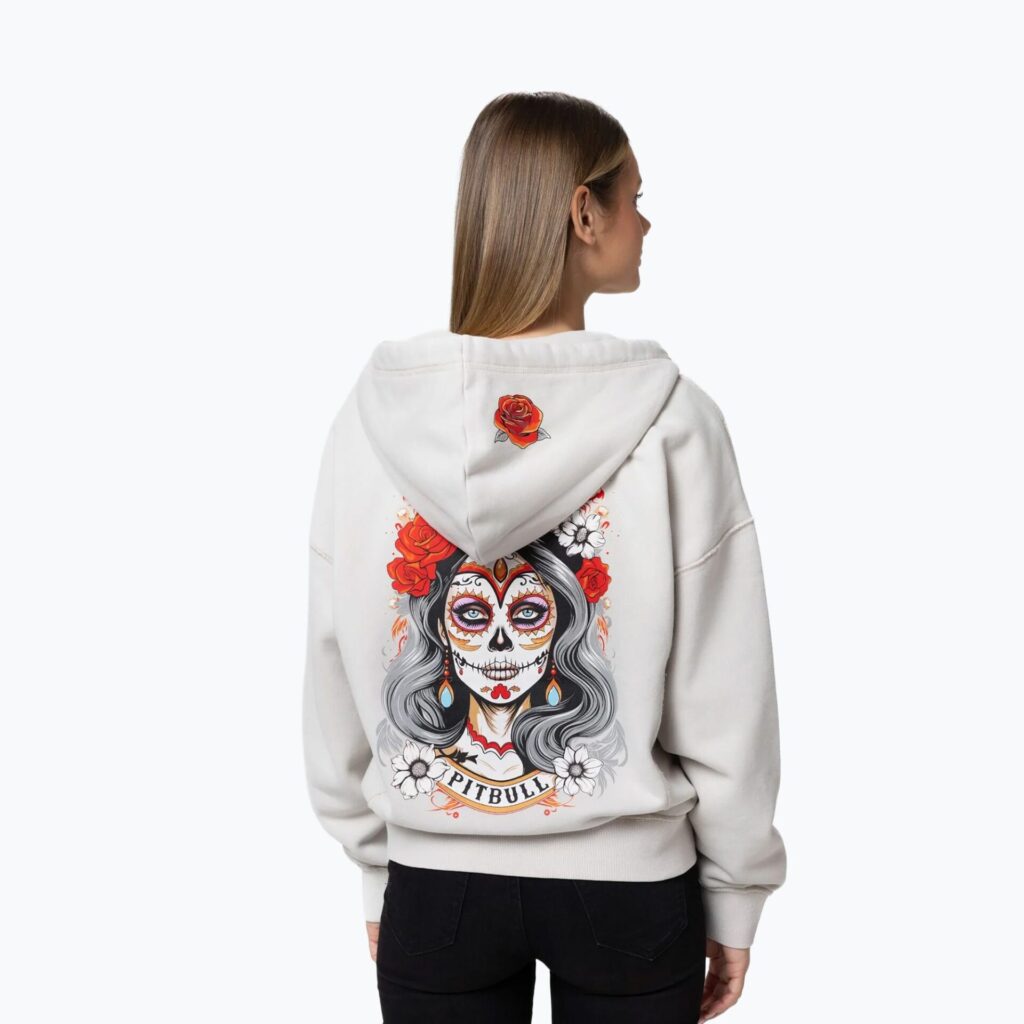 Толстовка женская Pitbull Santa Muerte Hooded Zip white stone