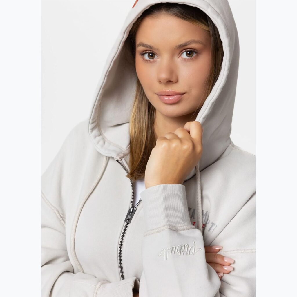 Толстовка женская Pitbull Santa Muerte Hooded Zip white stone