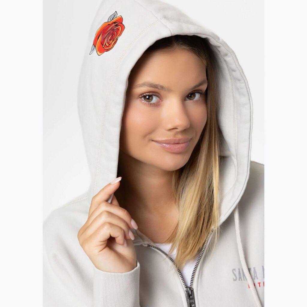 Толстовка женская Pitbull Santa Muerte Hooded Zip white stone