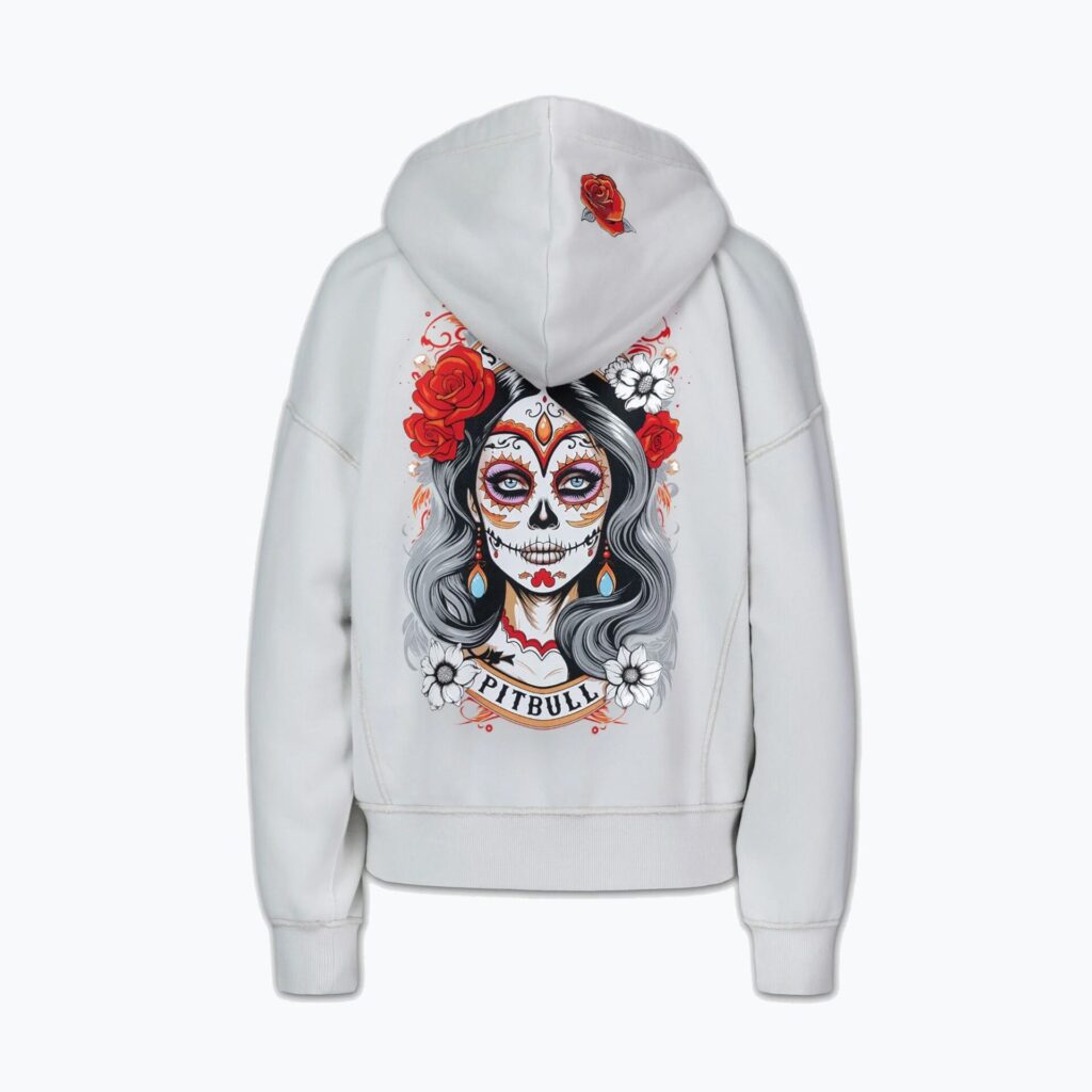 Толстовка женская Pitbull Santa Muerte Hooded Zip white stone