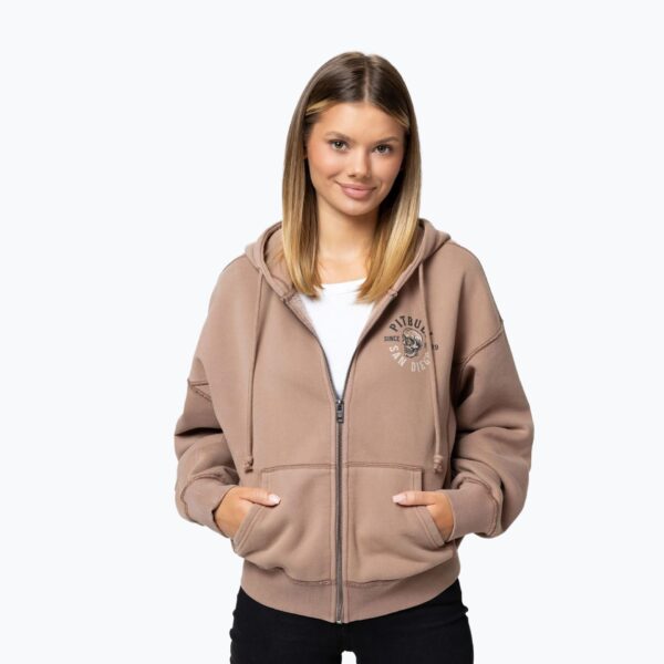 Толстовка женская Pitbull Skull Surf Hooded Zip chocolate mousse