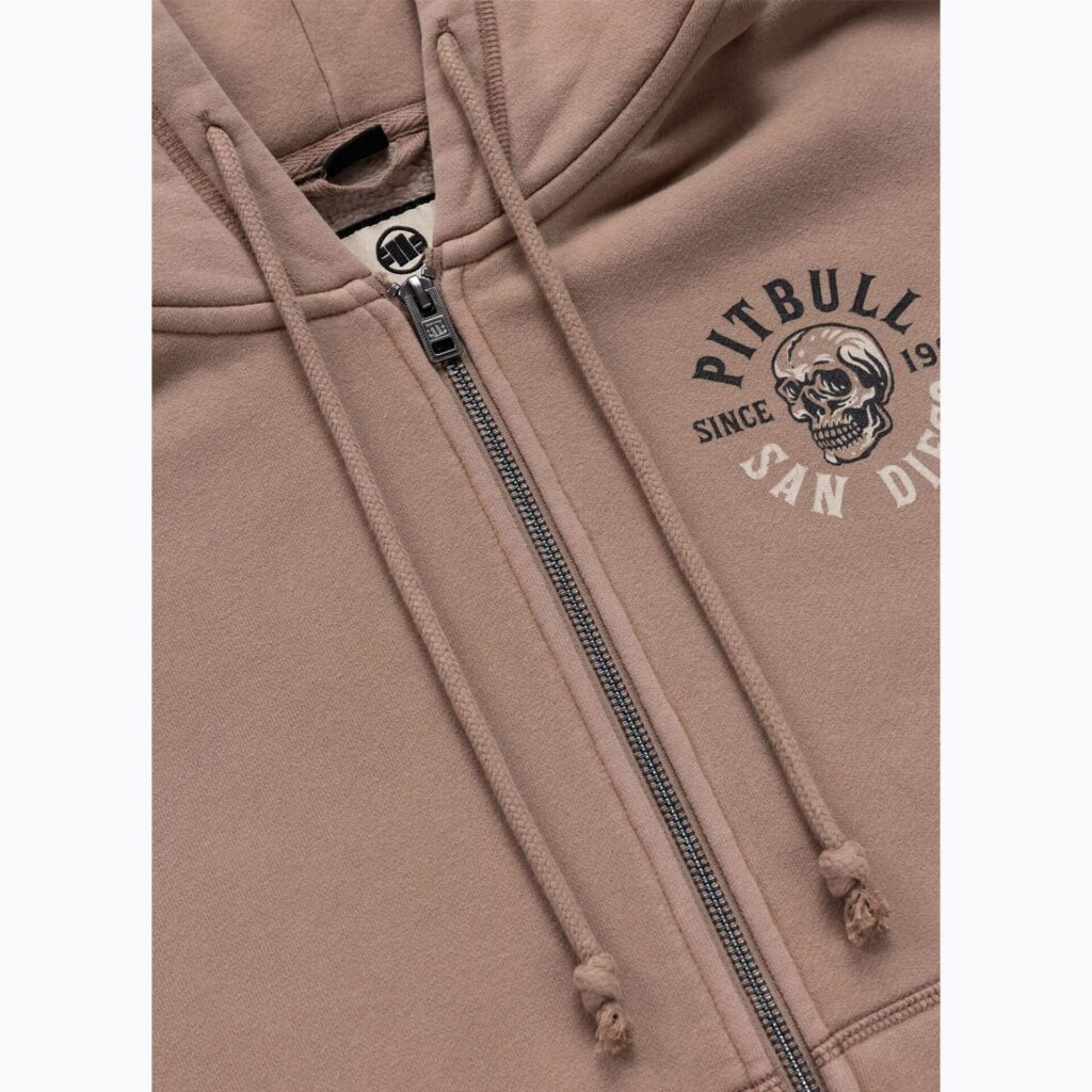 Толстовка женская Pitbull Skull Surf Hooded Zip chocolate mousse