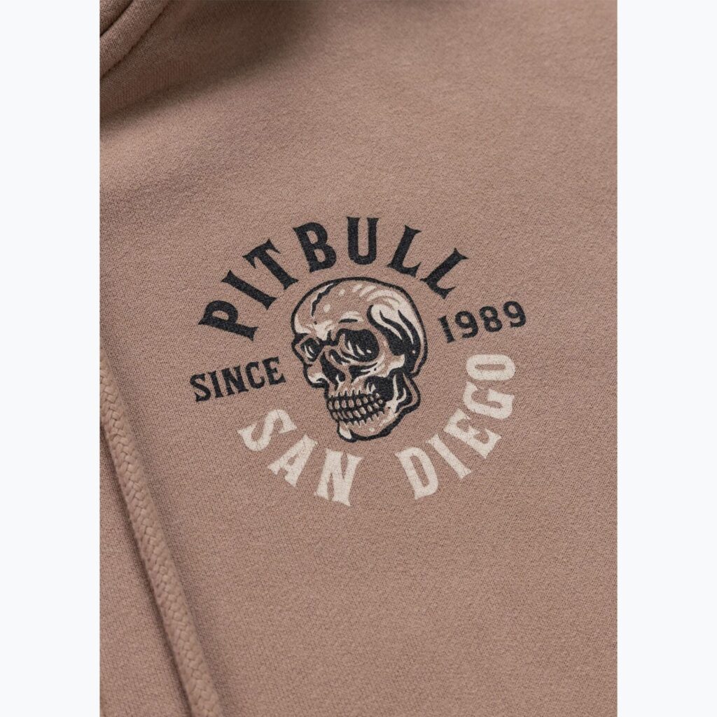 Толстовка женская Pitbull Skull Surf Hooded Zip chocolate mousse