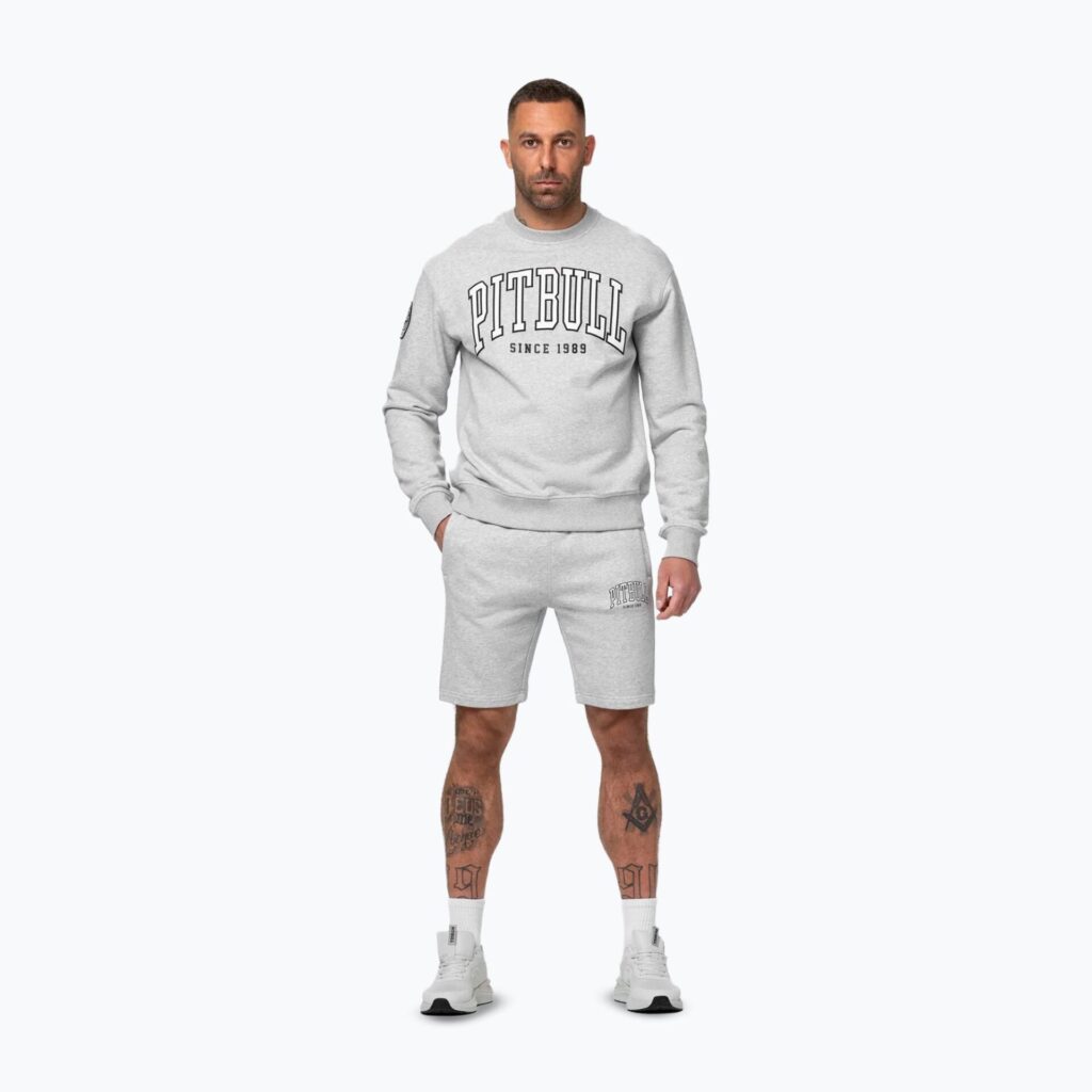 Толстовка мужская Pitbull Badger Crewneck grey/melange