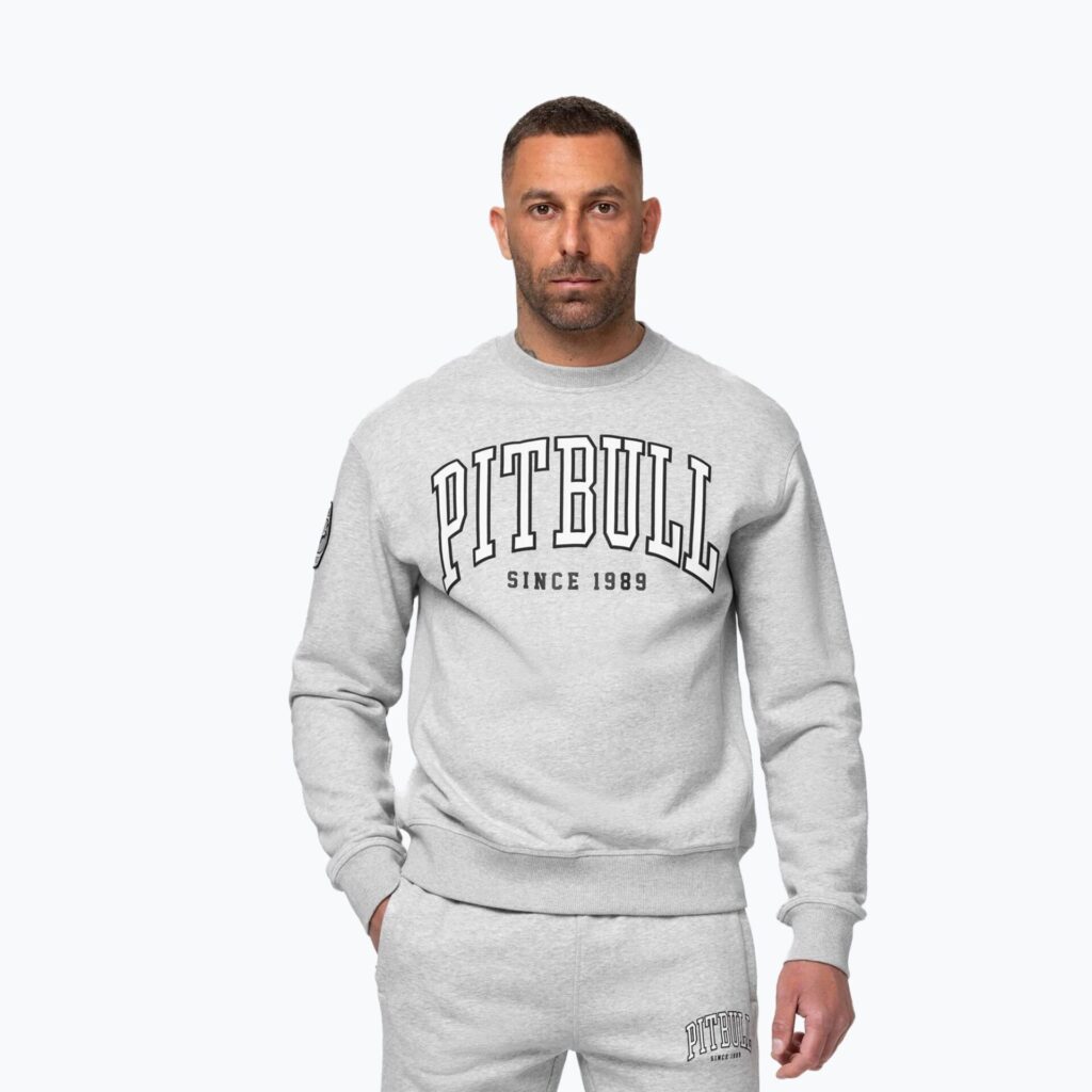 Толстовка мужская Pitbull Badger Crewneck grey/melange