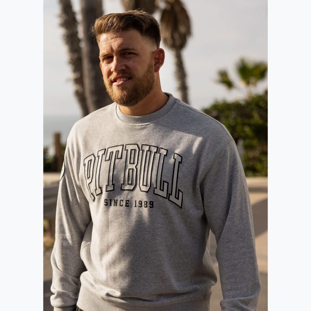 Толстовка мужская Pitbull Badger Crewneck grey/melange
