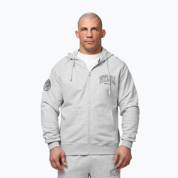Толстовка мужская Pitbull Badger Hooded Zip grey/melange