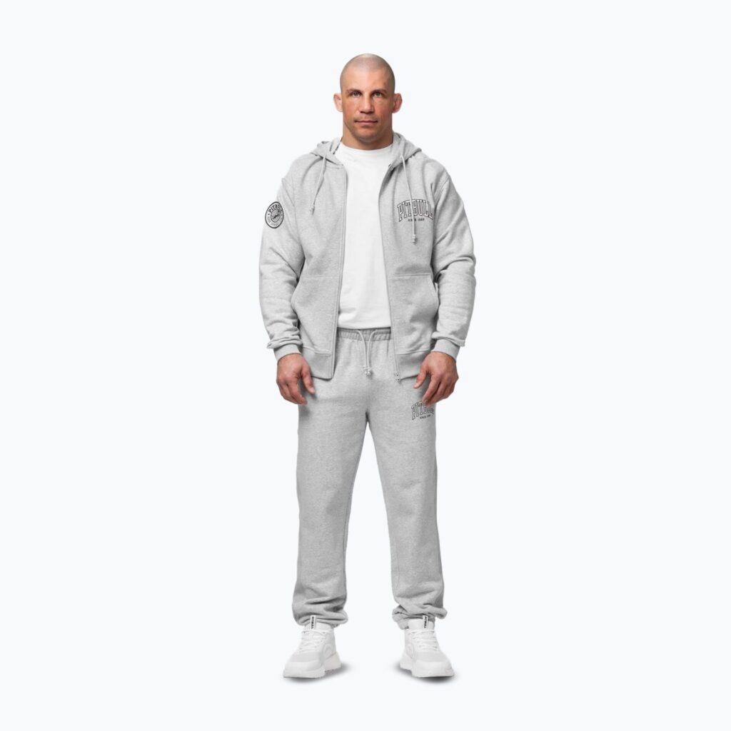 Толстовка мужская Pitbull Badger Hooded Zip grey/melange