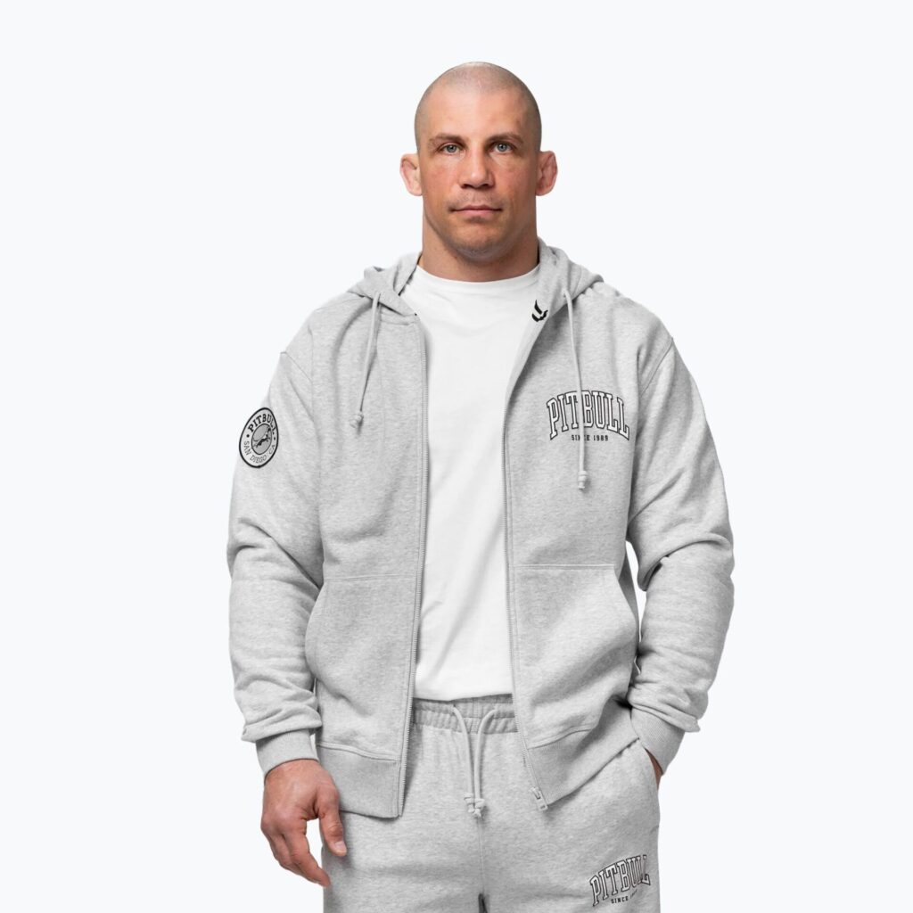Толстовка мужская Pitbull Badger Hooded Zip grey/melange