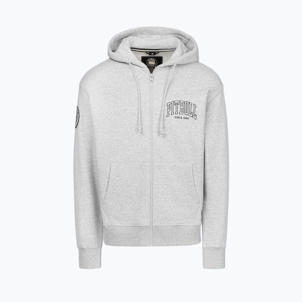 Толстовка мужская Pitbull Badger Hooded Zip grey/melange