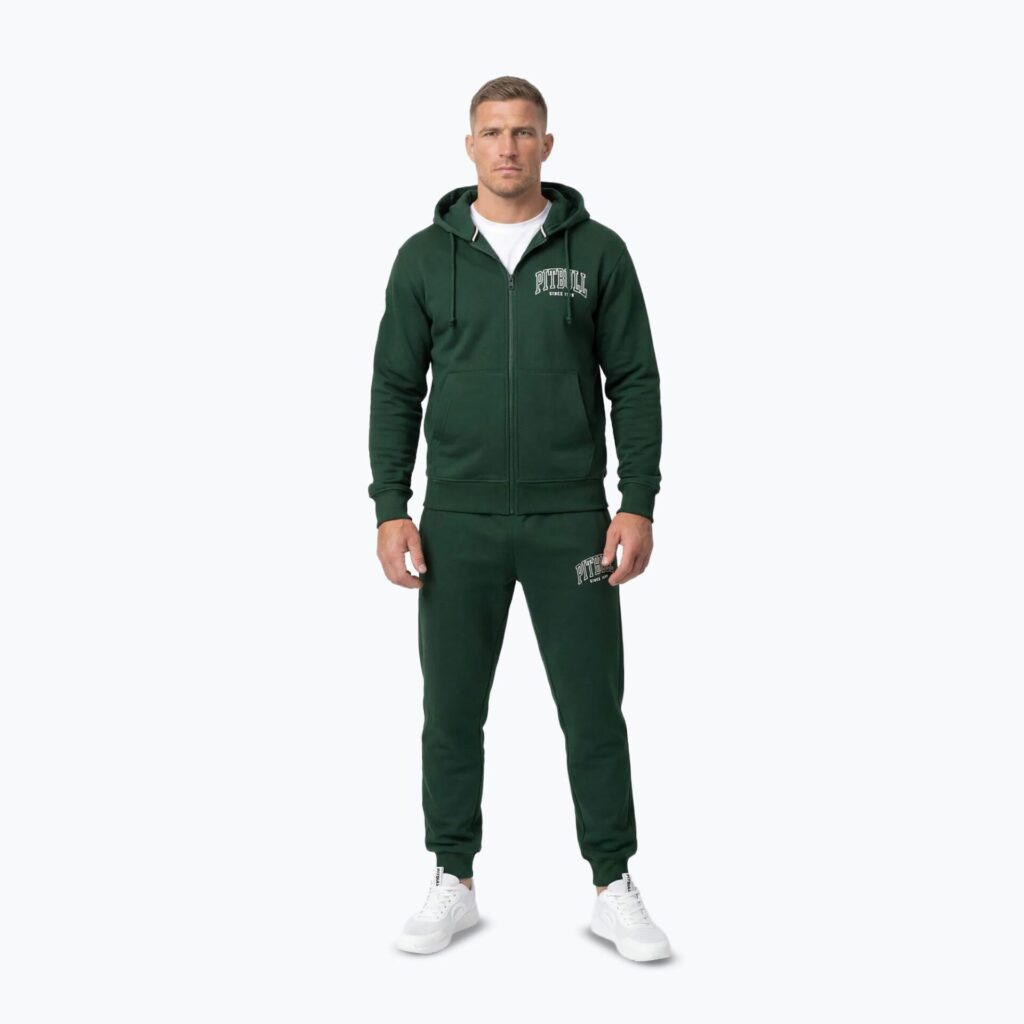 Толстовка мужская Pitbull Badger Hooded Zip hunter/green