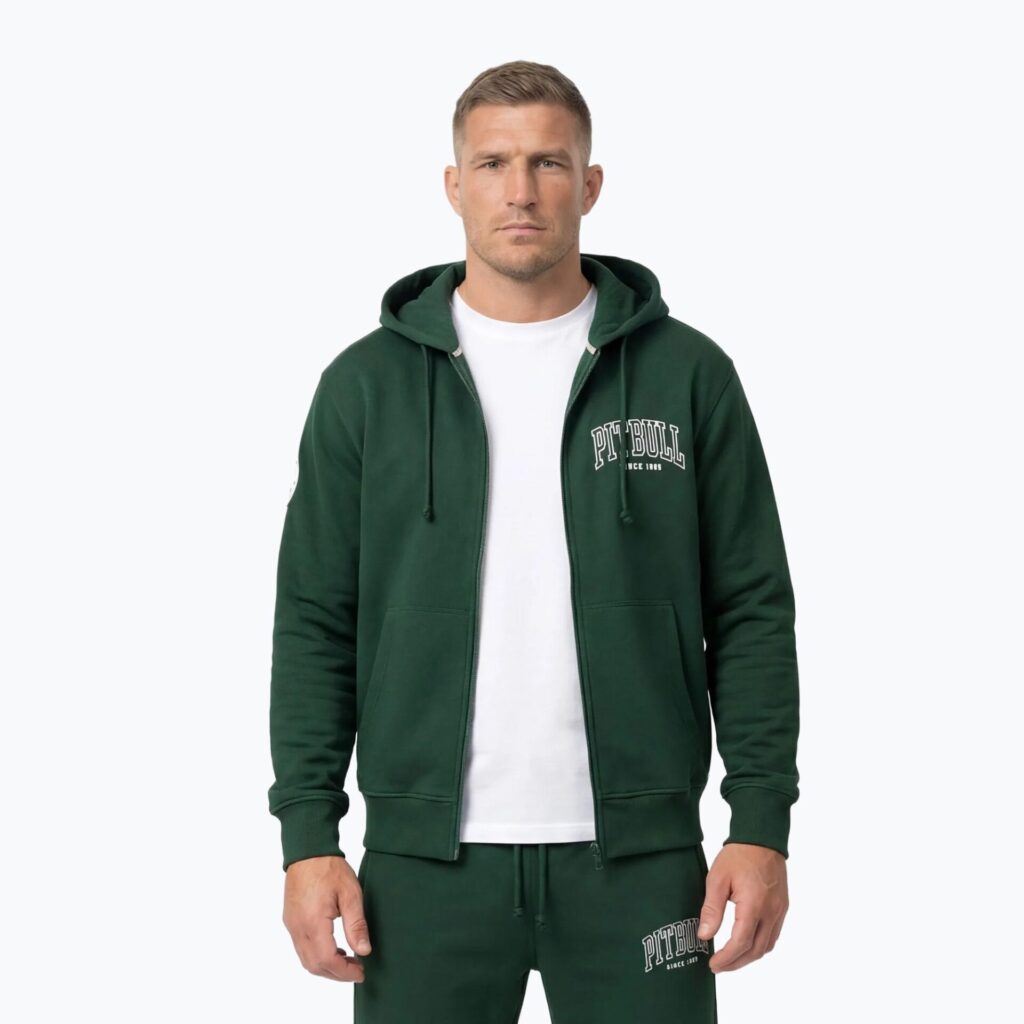Толстовка мужская Pitbull Badger Hooded Zip hunter/green