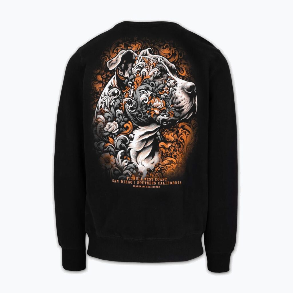 Толстовка мужская Pitbull Crewneck Tattoo black