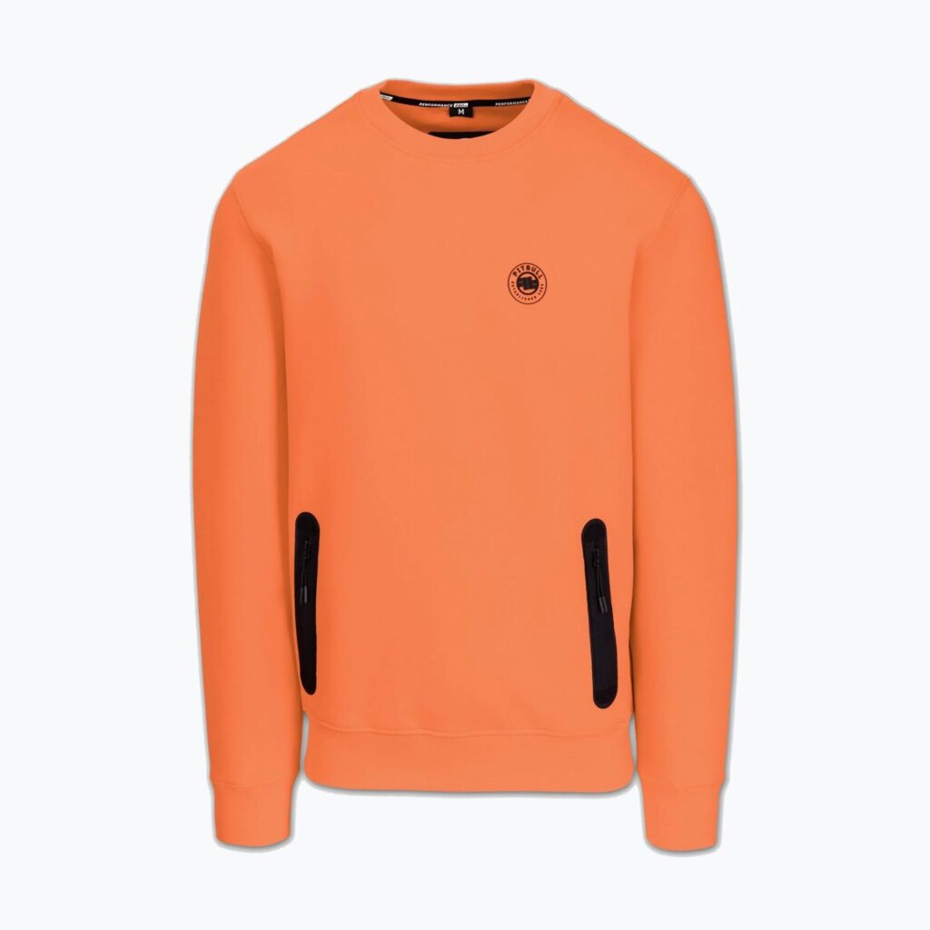 Толстовка мужская Pitbull Dogwood Crewneck fluo orange