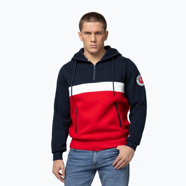 Толстовка мужская Pitbull Gibson Hooded dark navy/red