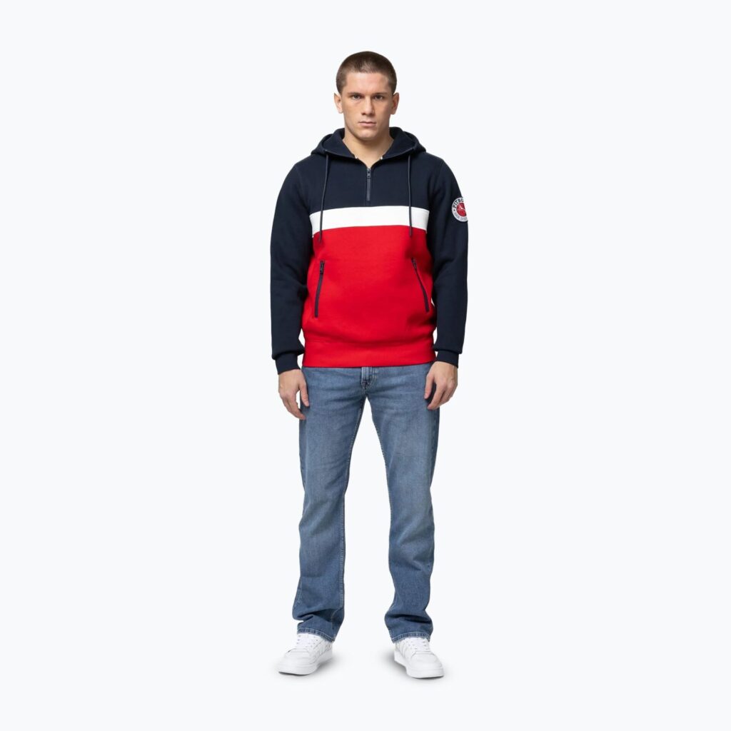 Толстовка мужская Pitbull Gibson Hooded dark navy/red