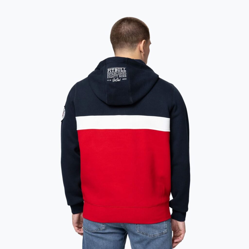 Толстовка мужская Pitbull Gibson Hooded dark navy/red
