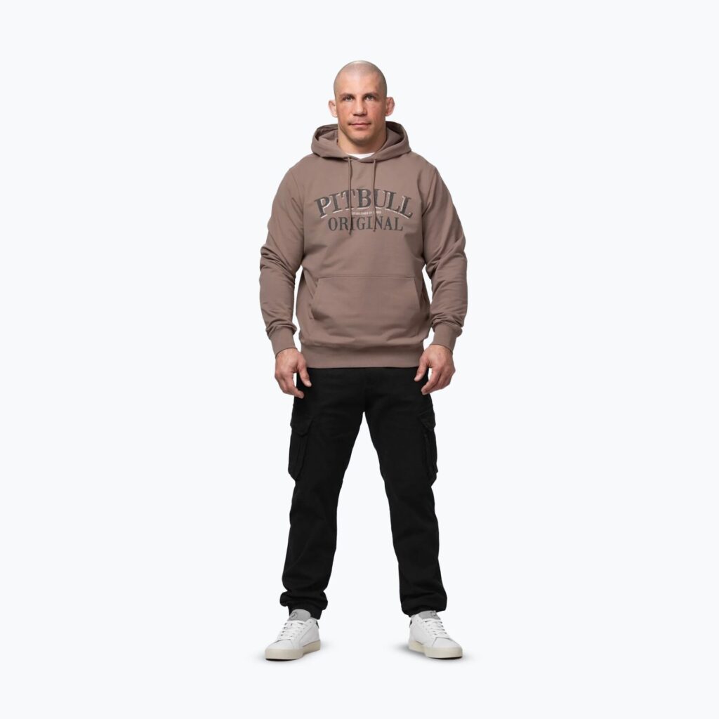 Толстовка мужская Pitbull Midnight Hooded brown savana