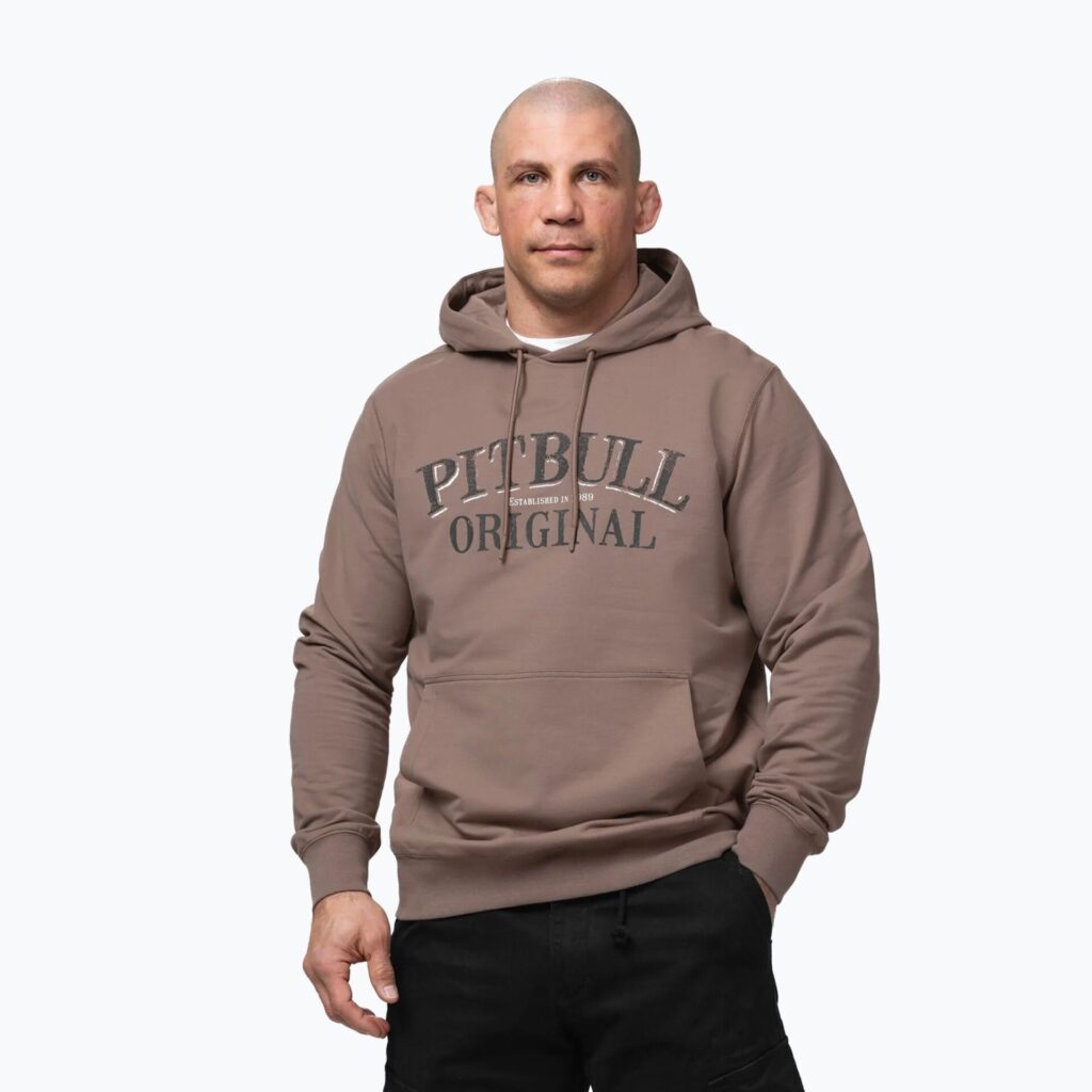 Толстовка мужская Pitbull Midnight Hooded brown savana