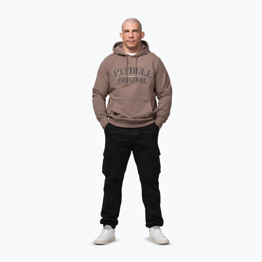 Толстовка мужская Pitbull Midnight Hooded brown savana