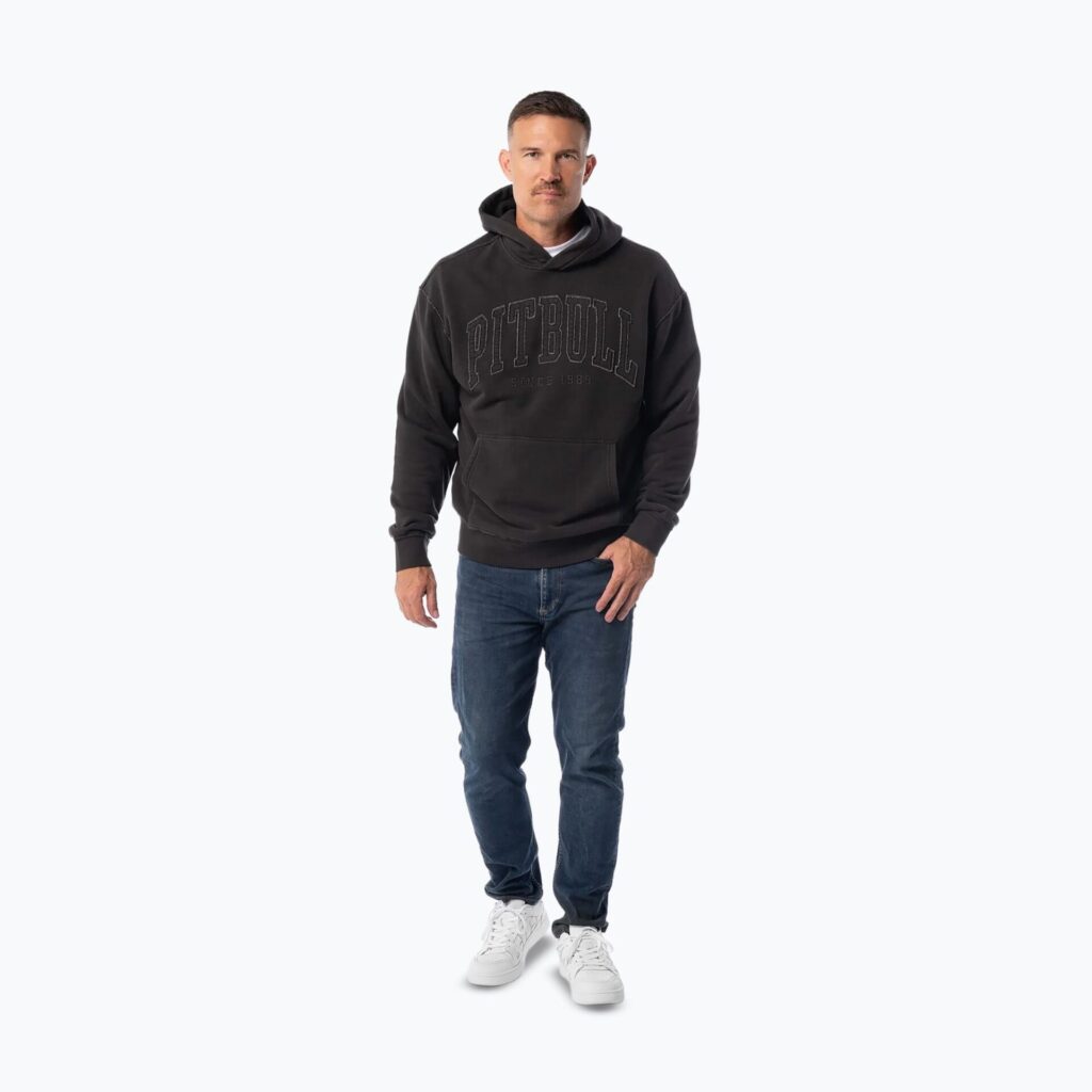 Толстовка мужская Pitbull Orlando Hooded whashed dark graphite