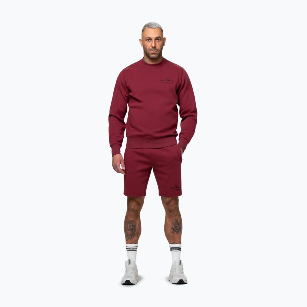 Толстовка мужская Pitbull Sampson Crewneck burgundy